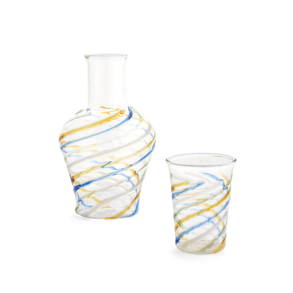 SWIRL CARAFE SET - Multicolor - glass