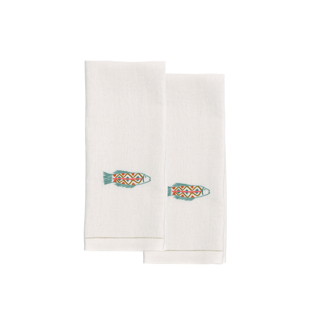 TILAPIA GUEST TOWELS (Set of 2) - aqua - Guest Towels