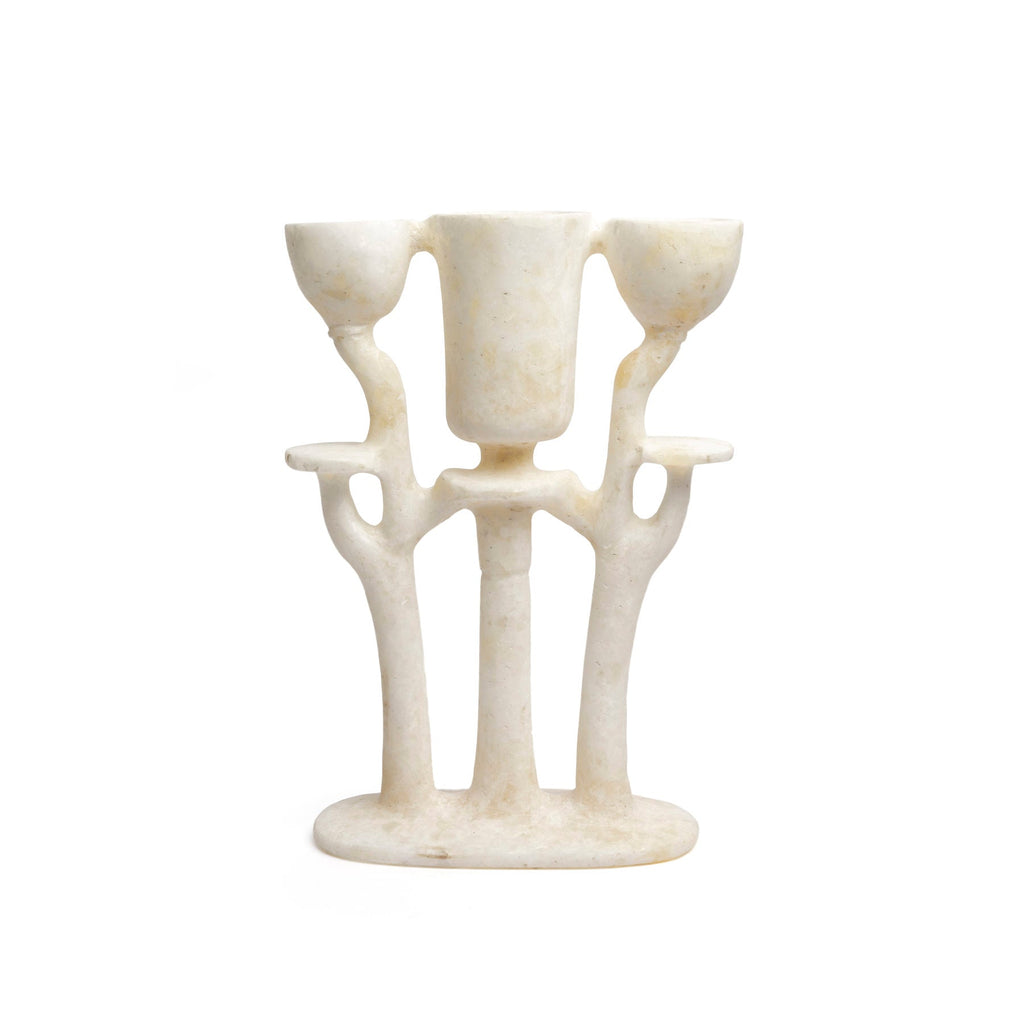 TUTANKHAMON CANDELABRA - Alabaster